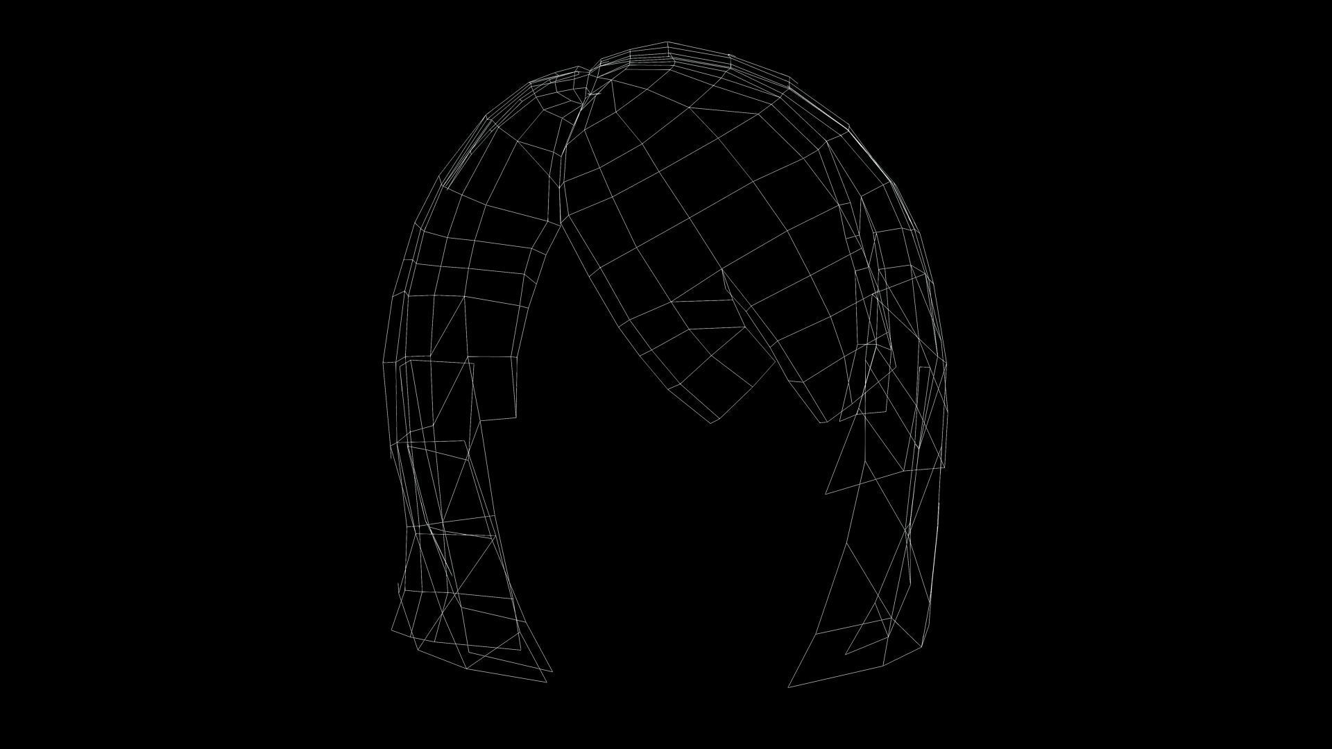 Classic Bob Hair For Woman  Low-poly 3D model_9