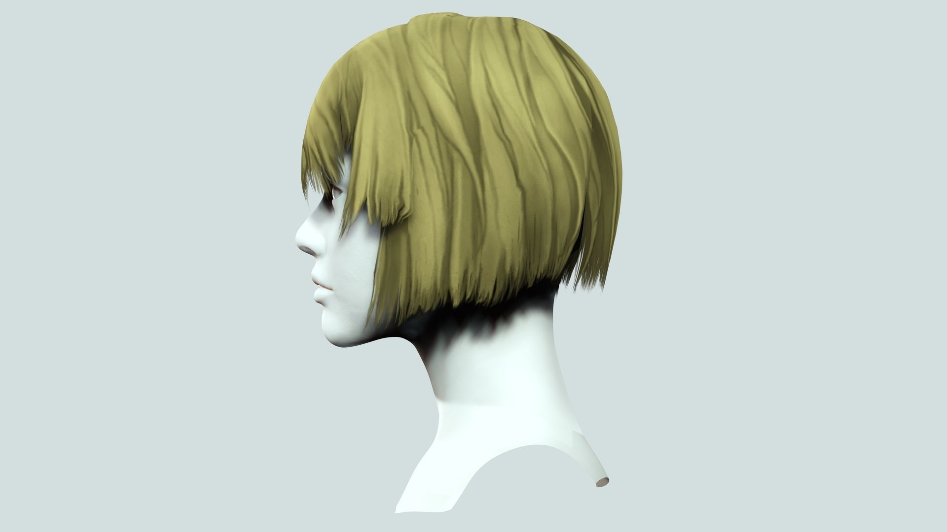 Classic Bob Hair For Woman  Low-poly 3D model_4