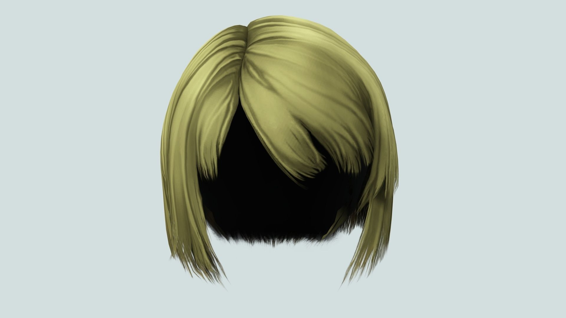 Classic Bob Hair For Woman  Low-poly 3D model_8