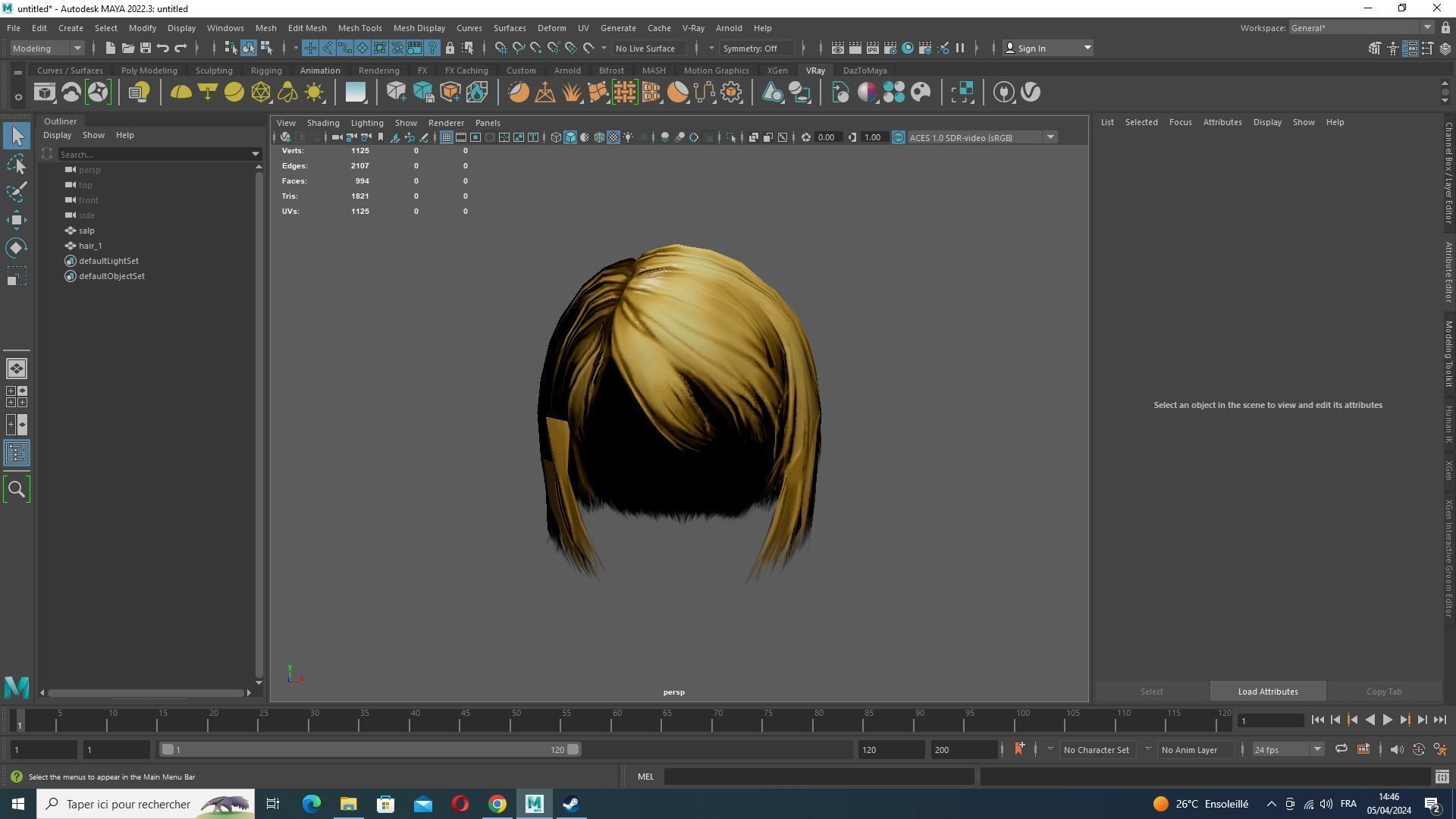 Classic Bob Hair For Woman  Low-poly 3D model_12