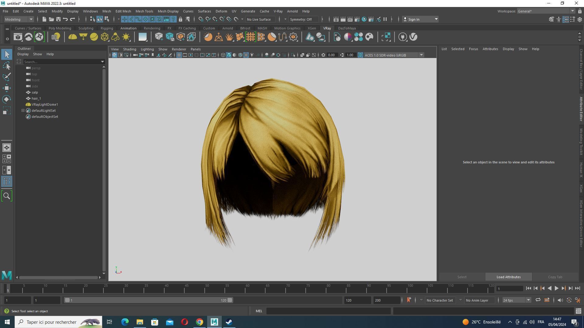 Classic Bob Hair For Woman  Low-poly 3D model_13