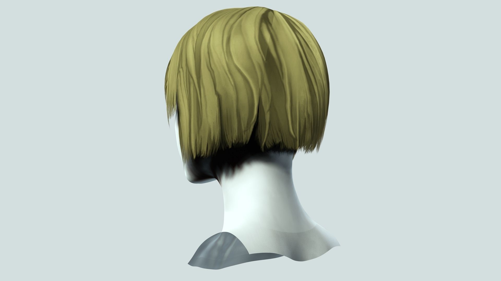 Classic Bob Hair For Woman  Low-poly 3D model_5