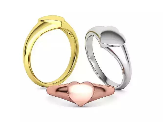 Heart Signet Women Ring Tiny Heart Statement ring