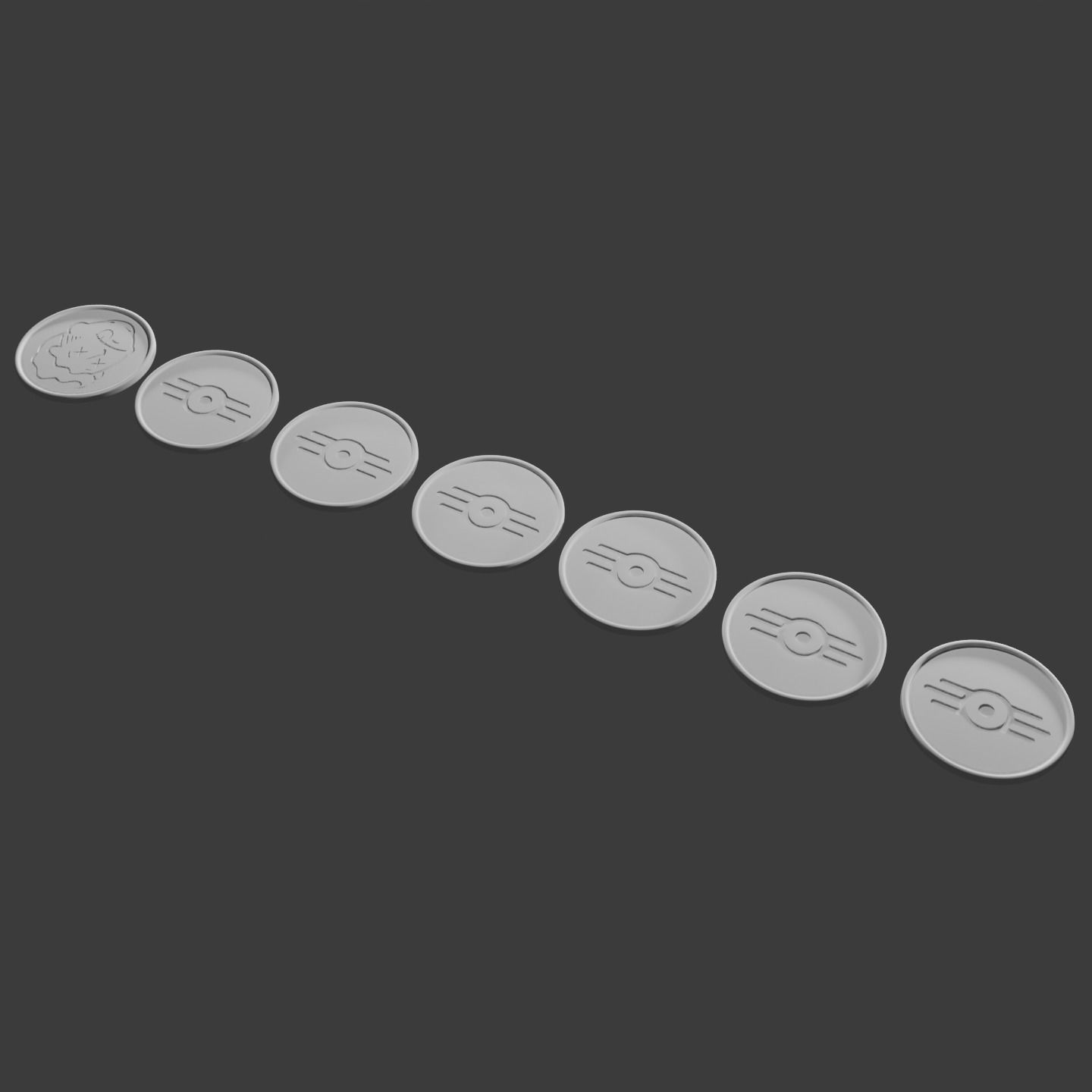 3D Printable Fallout Coins 3D print model_1