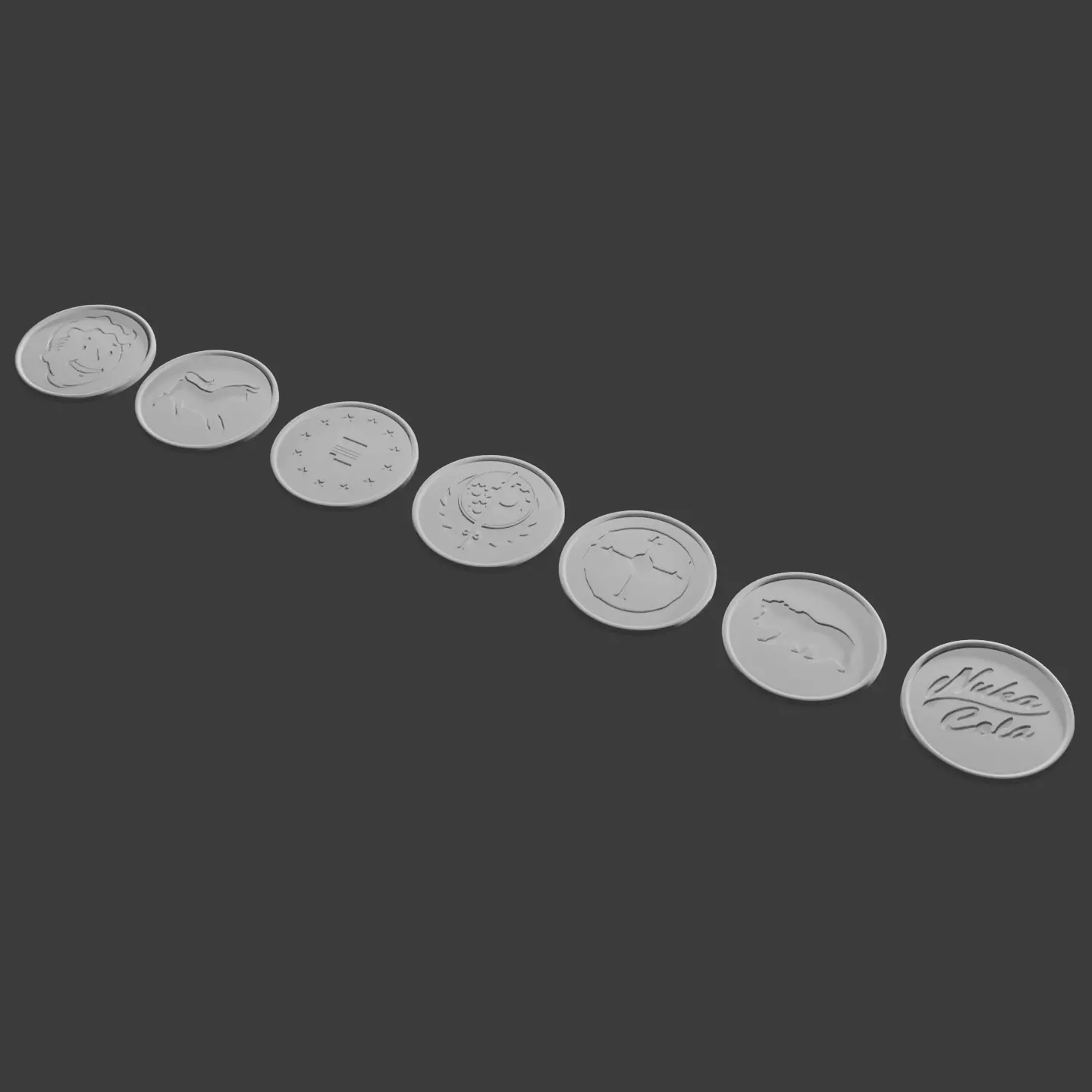 3D Printable Fallout Coins 3D print model_0