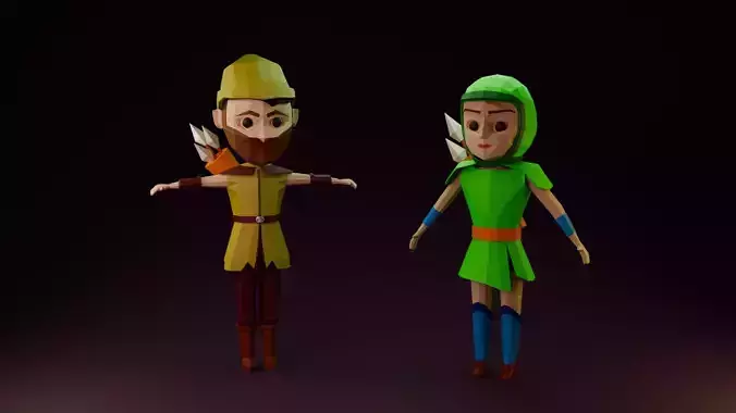 Lowpoly worrier character