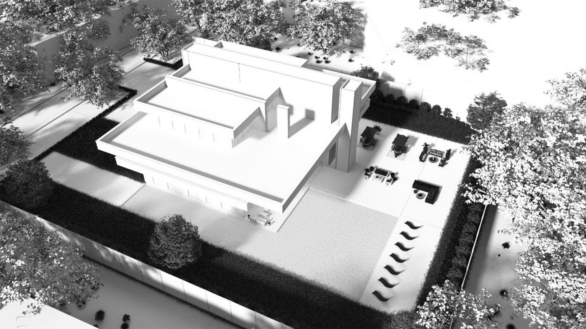 frank lloyd wright style house architecture full furnished villa 3D model_11