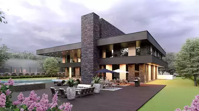 frank lloyd wright style house architecture full furnished villa