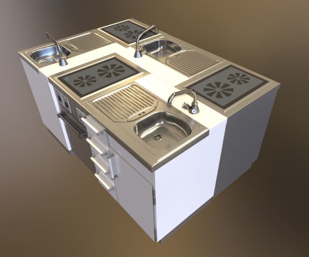 Small Kitchen Modules Low-poly 3D model_23