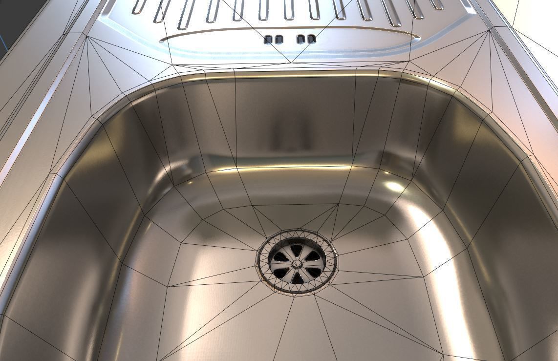 Small Kitchen Modules Low-poly 3D model_1