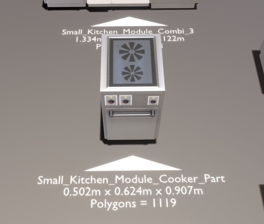 Small Kitchen Modules Low-poly 3D model_4