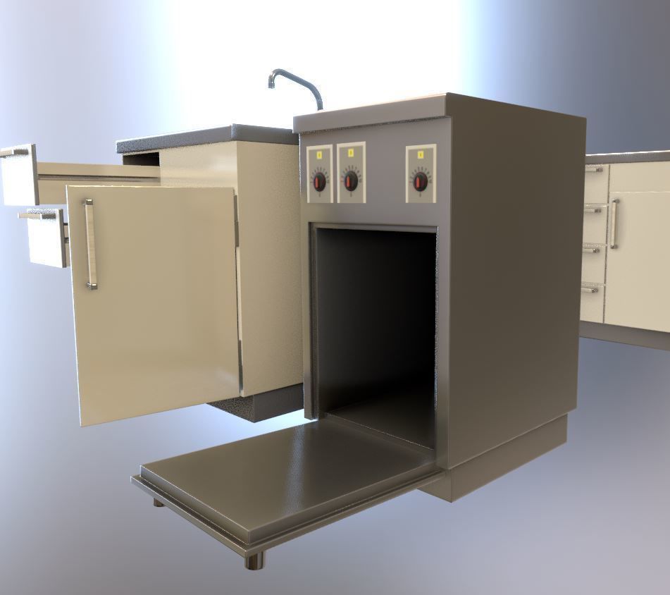 Small Kitchen Modules Low-poly 3D model_29
