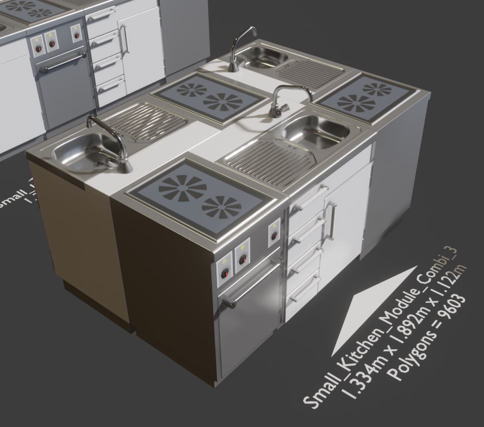 Small Kitchen Modules Low-poly 3D model_24