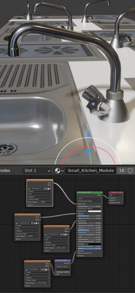 Small Kitchen Modules Low-poly 3D model_14