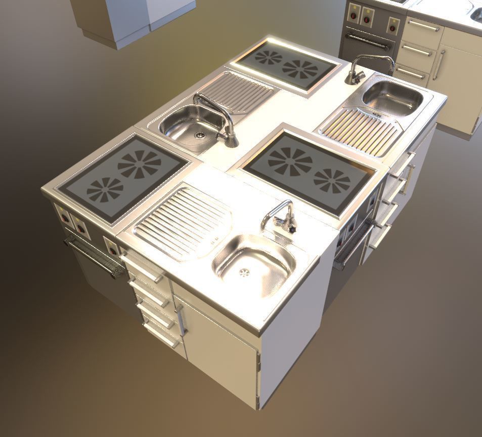 Small Kitchen Modules Low-poly 3D model_20