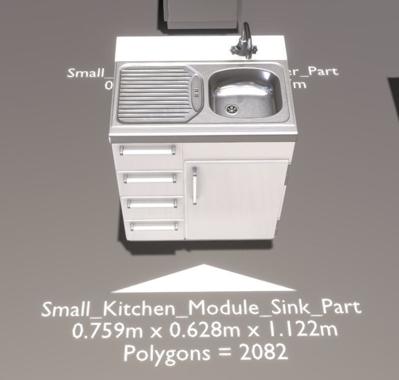 Small Kitchen Modules Low-poly 3D model_6