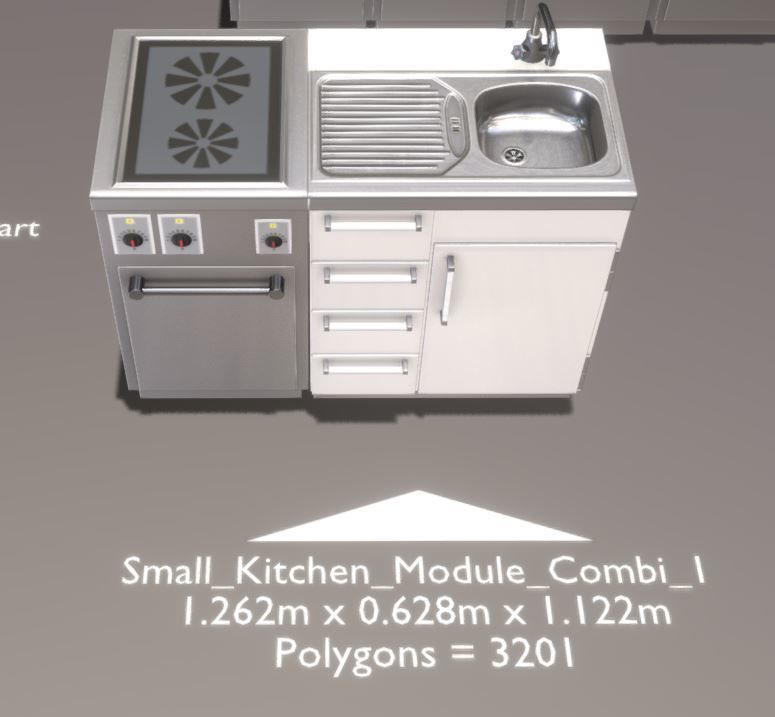 Small Kitchen Modules Low-poly 3D model_7
