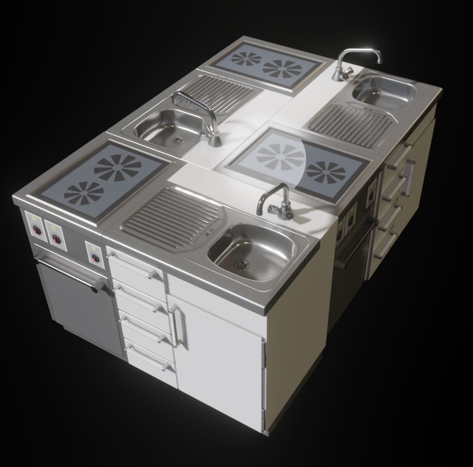 Small Kitchen Modules Low-poly 3D model_28