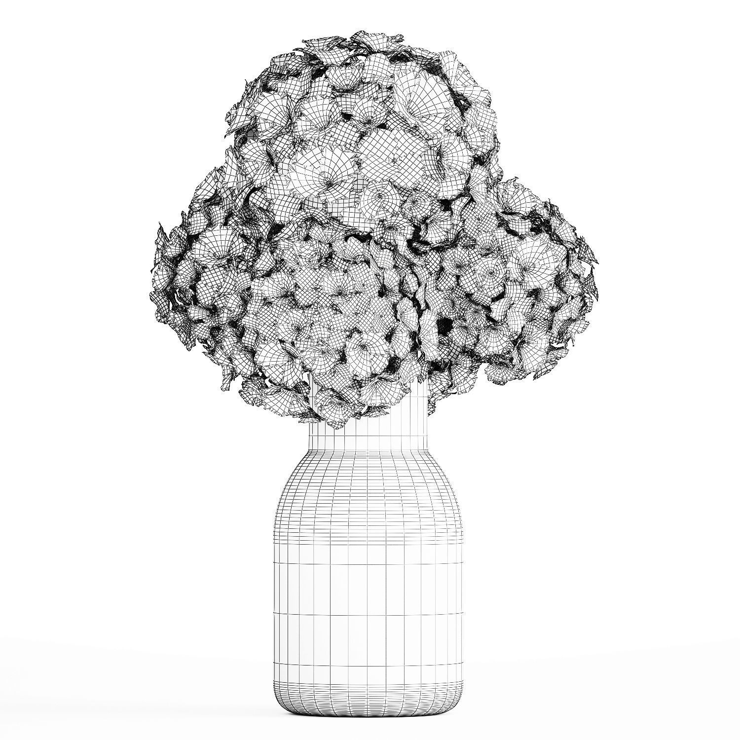 Set of bouquets Hydrangea Gerbera Chamomile 425 3D model_14