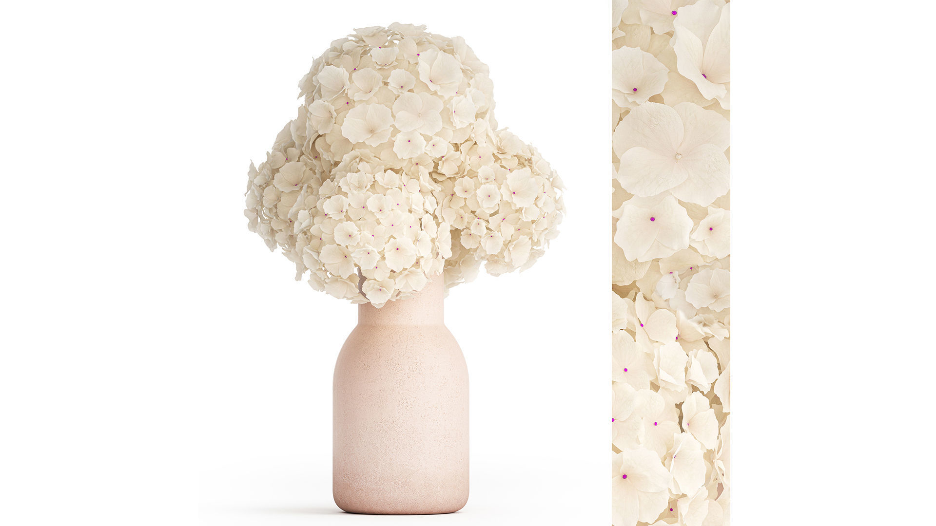 Set of bouquets Hydrangea Gerbera Chamomile 425 3D model_3