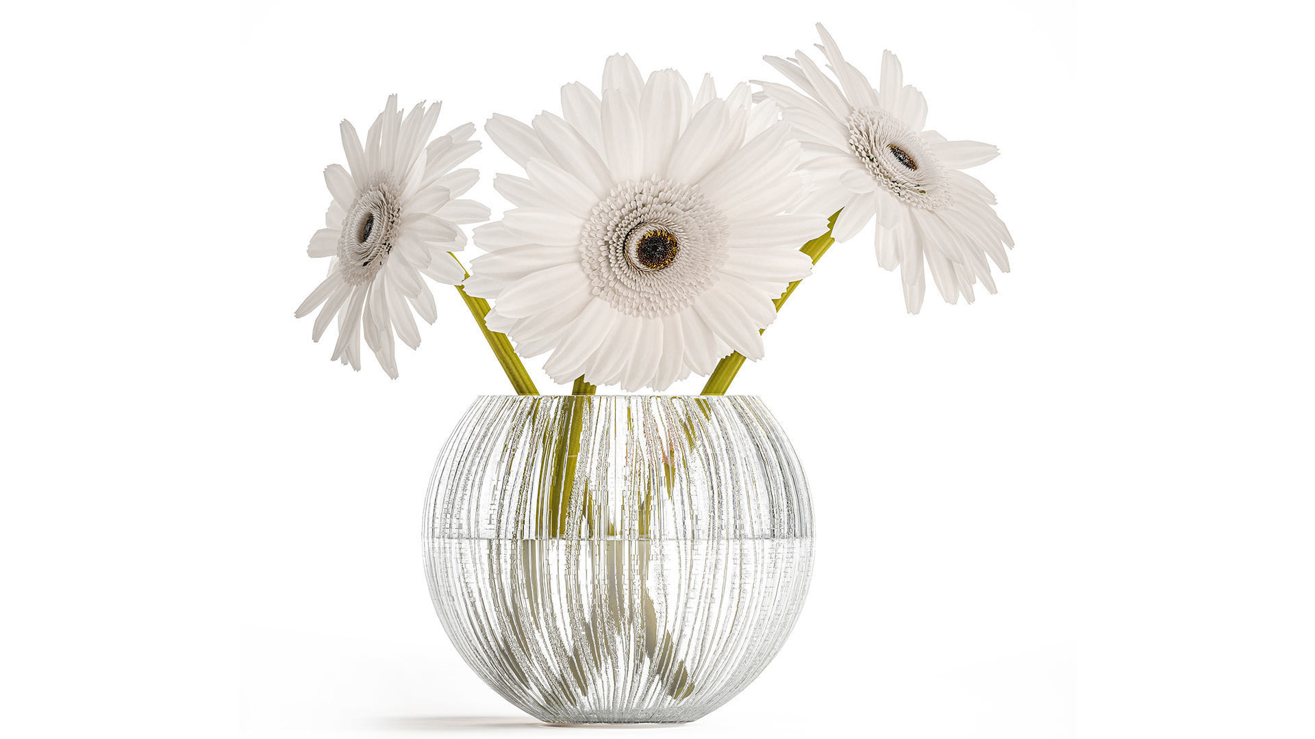 Set of bouquets Hydrangea Gerbera Chamomile 425 3D model_1