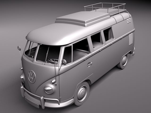 Volkswagen Camper Van 1950 3D Model 3D model_10