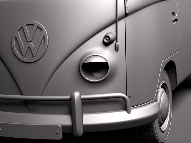Volkswagen Camper Van 1950 3D Model 3D model_11