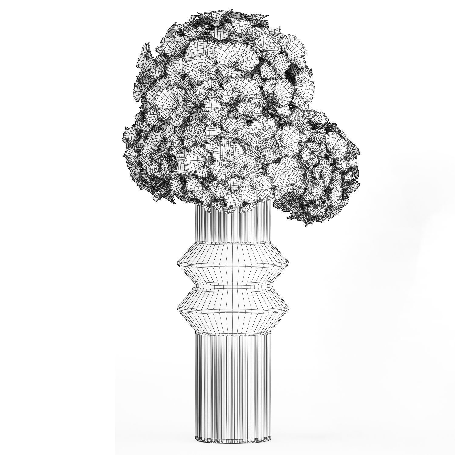 Set of bouquets of flowers Hydrangea Peonies Lilac 426 3D model_5