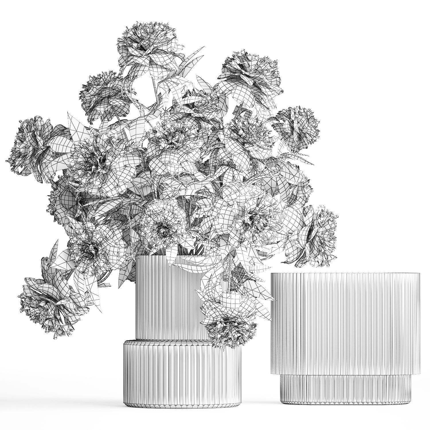 Set of bouquets of flowers Hydrangea Peonies Lilac 426 3D model_7