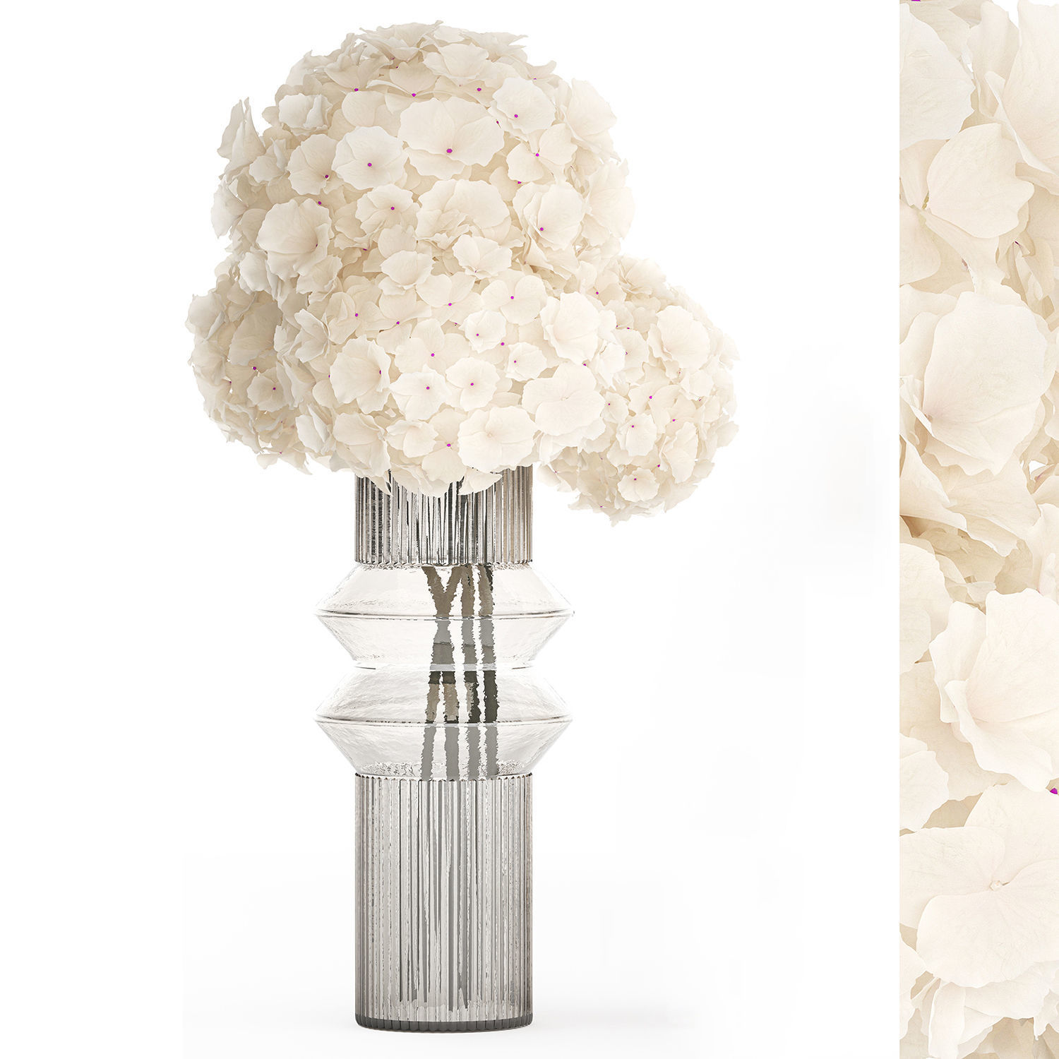 Set of bouquets of flowers Hydrangea Peonies Lilac 426 3D model_1