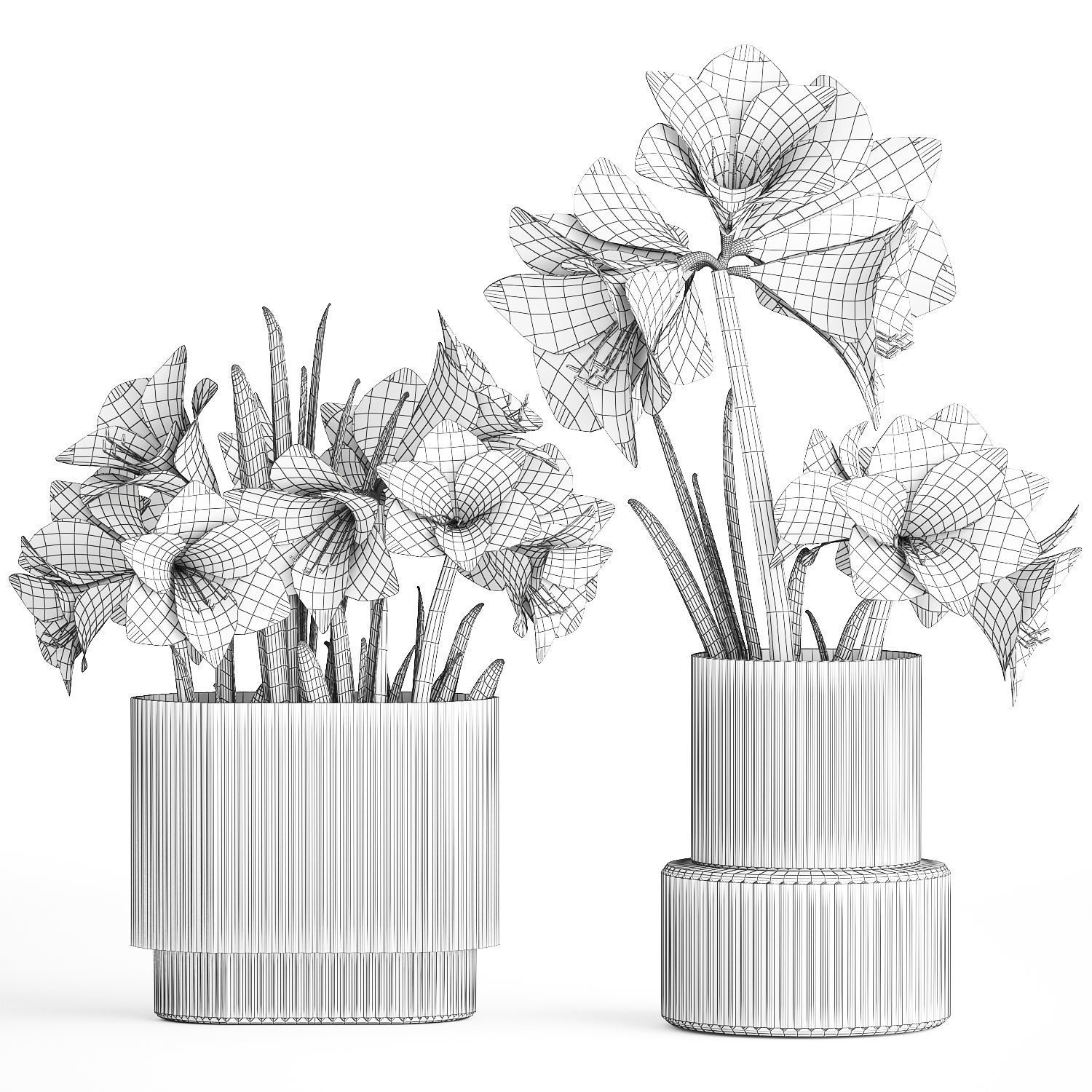 Set of bouquets of flowers Hydrangea Peonies Lilac 426 3D model_6