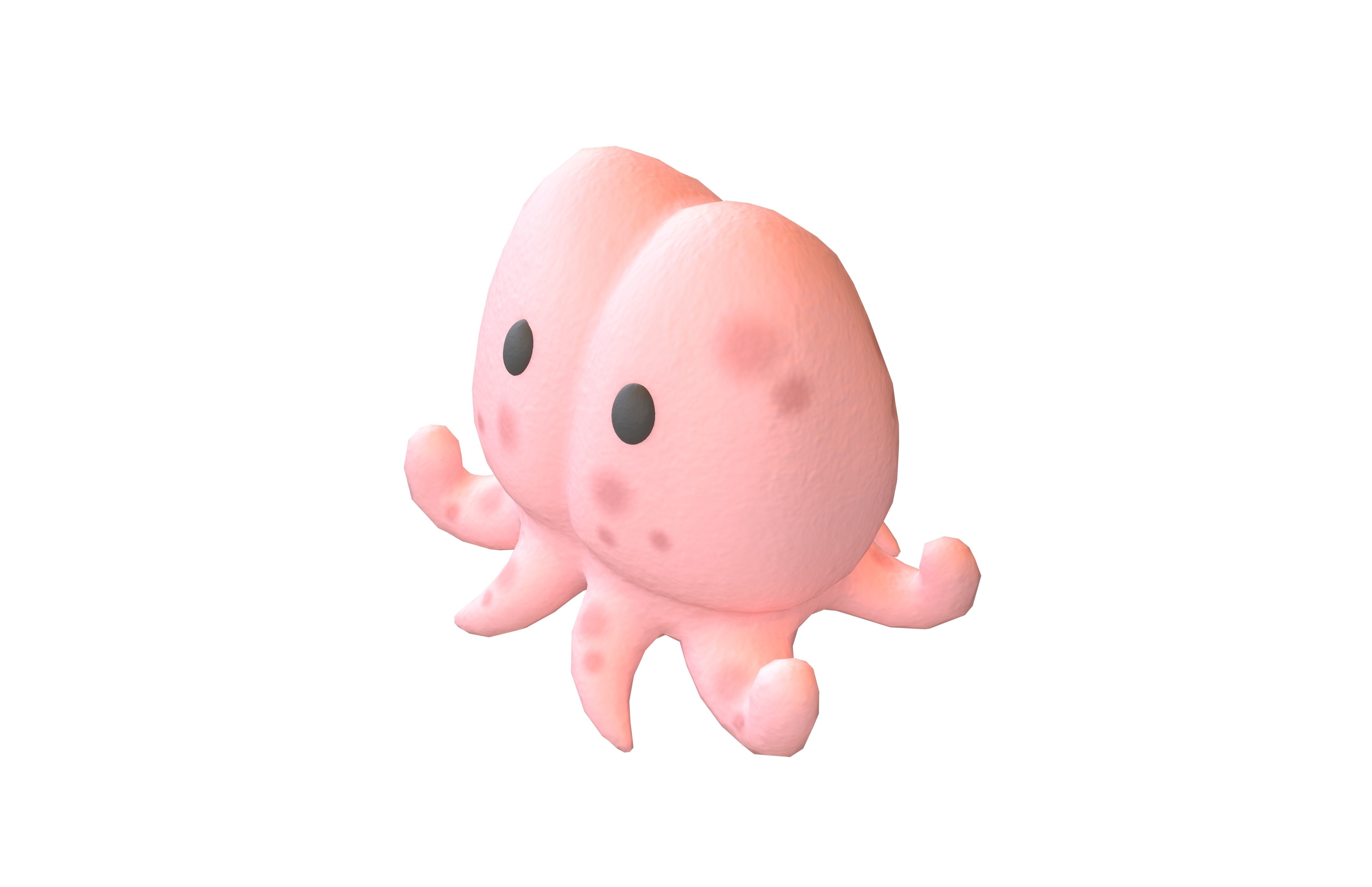 Cartoon Squid Character V1 002 Low-poly 3D model_2