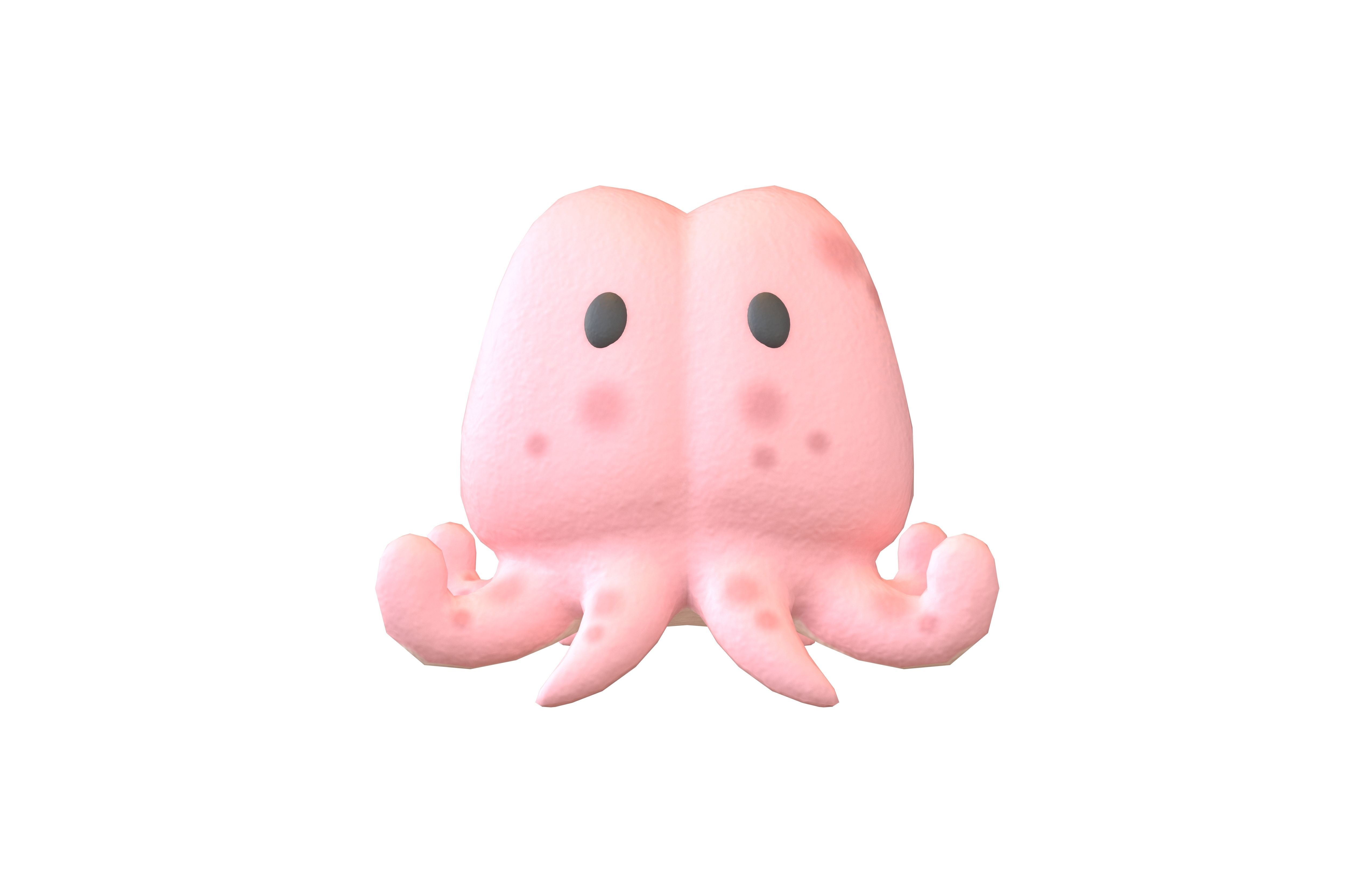 Cartoon Squid Character V1 002 Low-poly 3D model_1