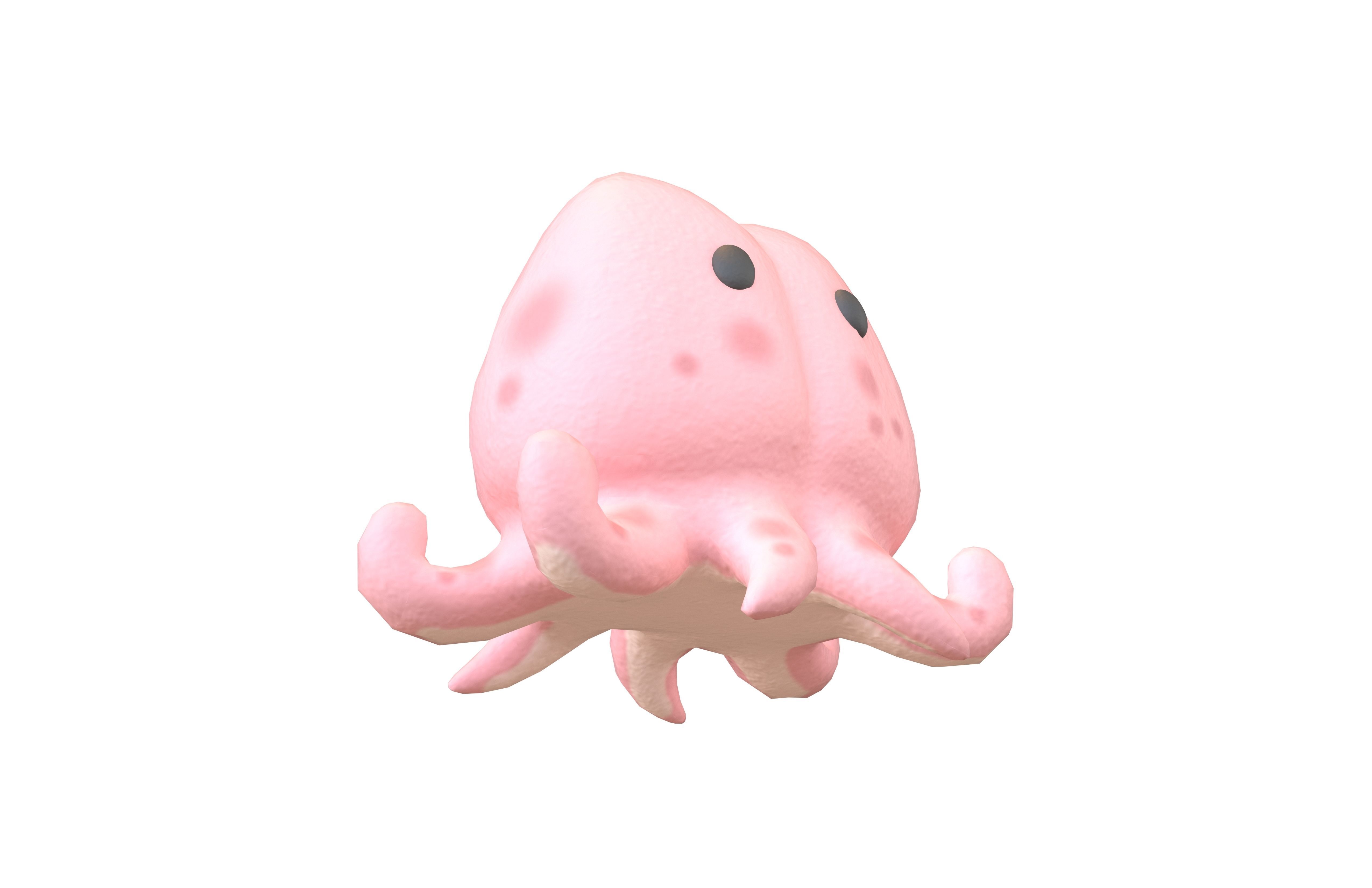 Cartoon Squid Character V1 002 Low-poly 3D model_3