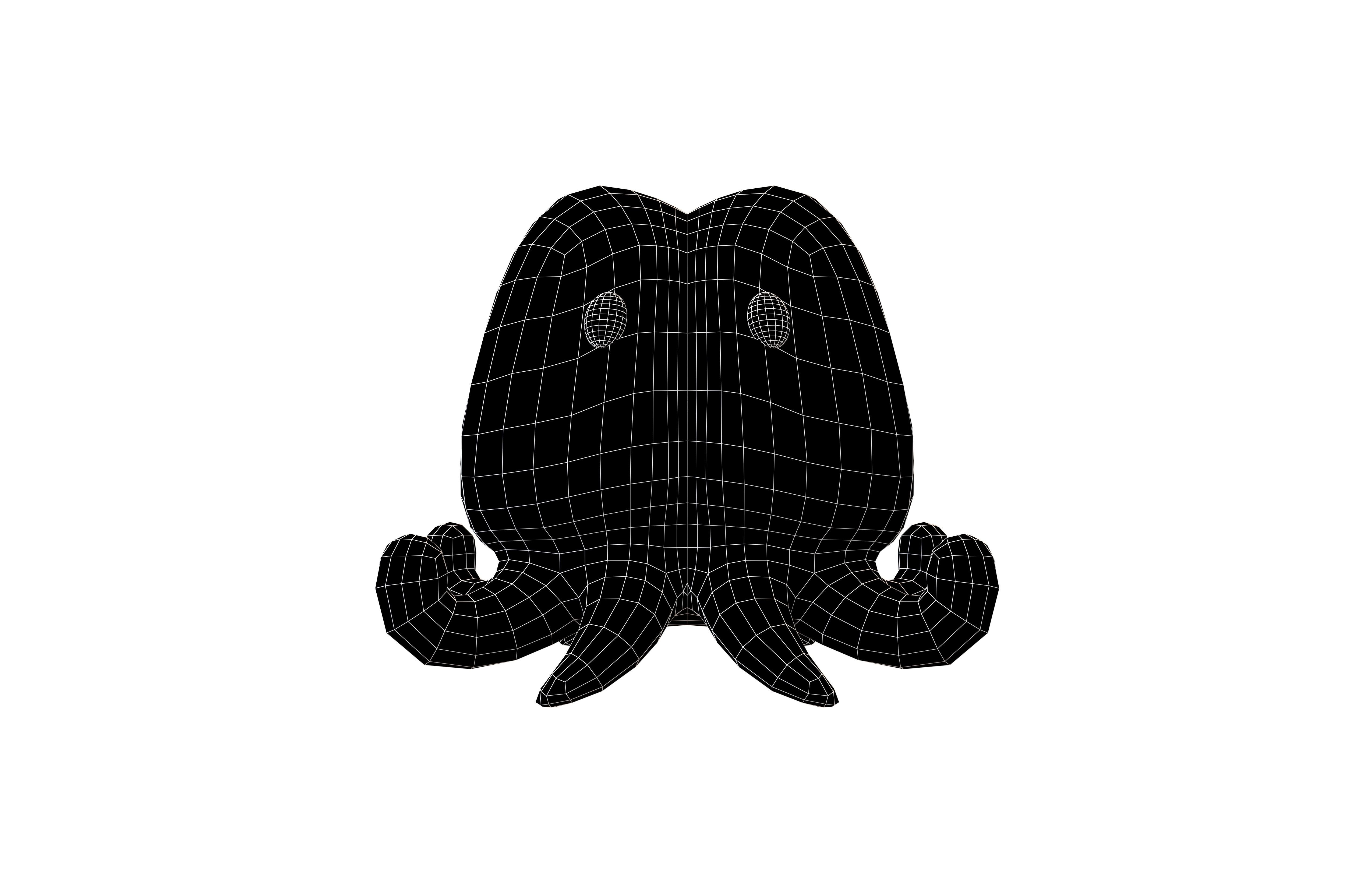 Cartoon Squid Character V1 003 Low-poly 3D model_6