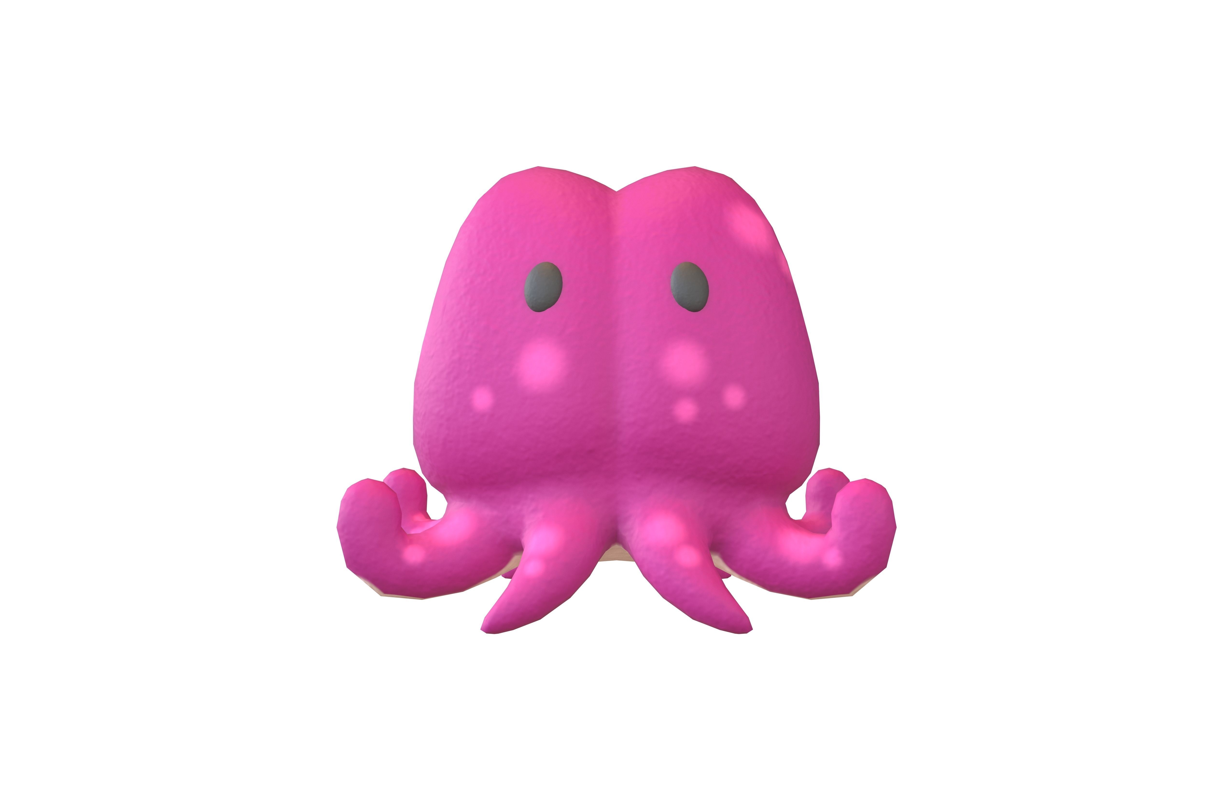 Cartoon Squid Character V1 003 Low-poly 3D model_1