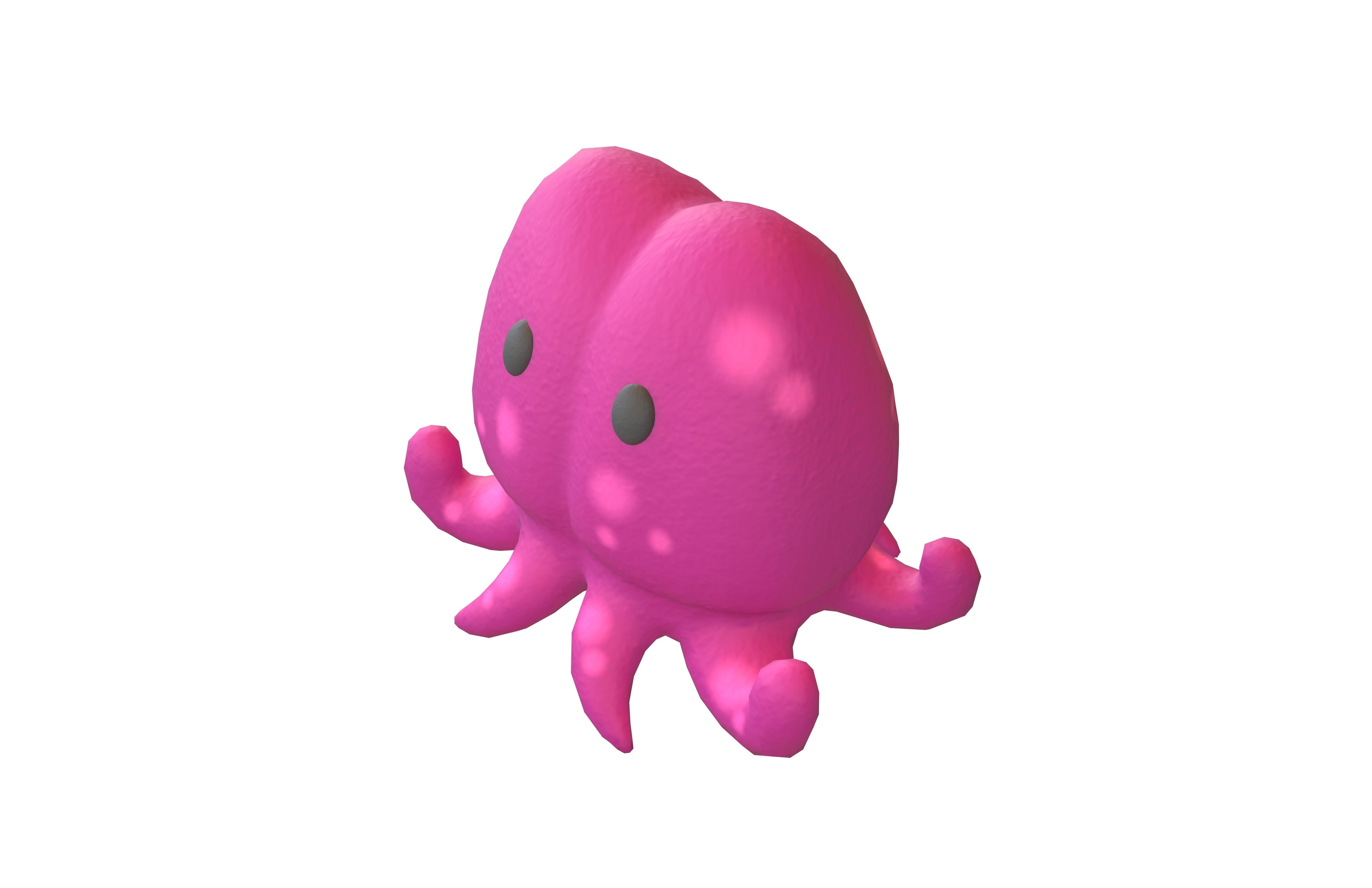 Cartoon Squid Character V1 003 Low-poly 3D model_2
