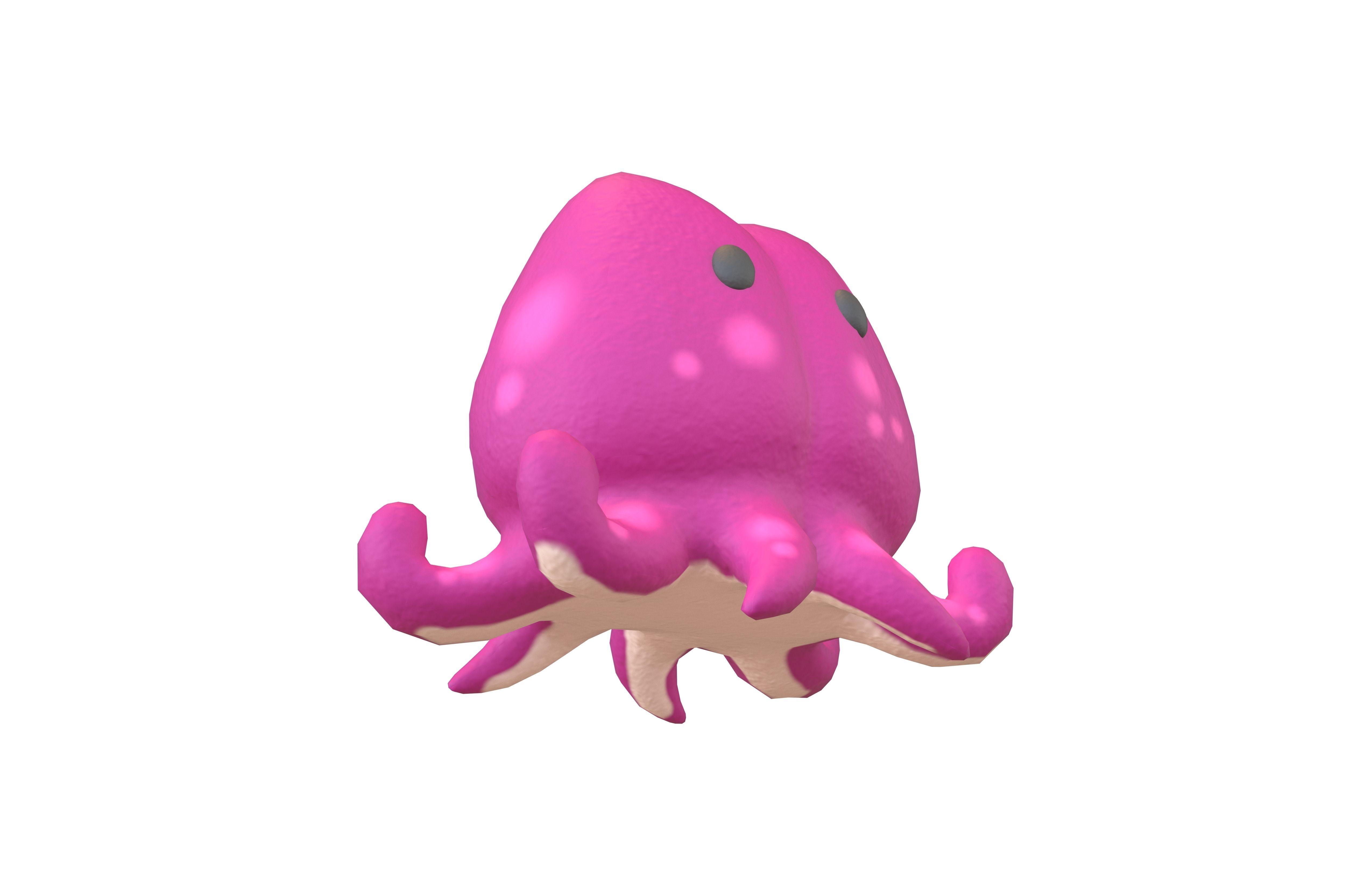 Cartoon Squid Character V1 003 Low-poly 3D model_3