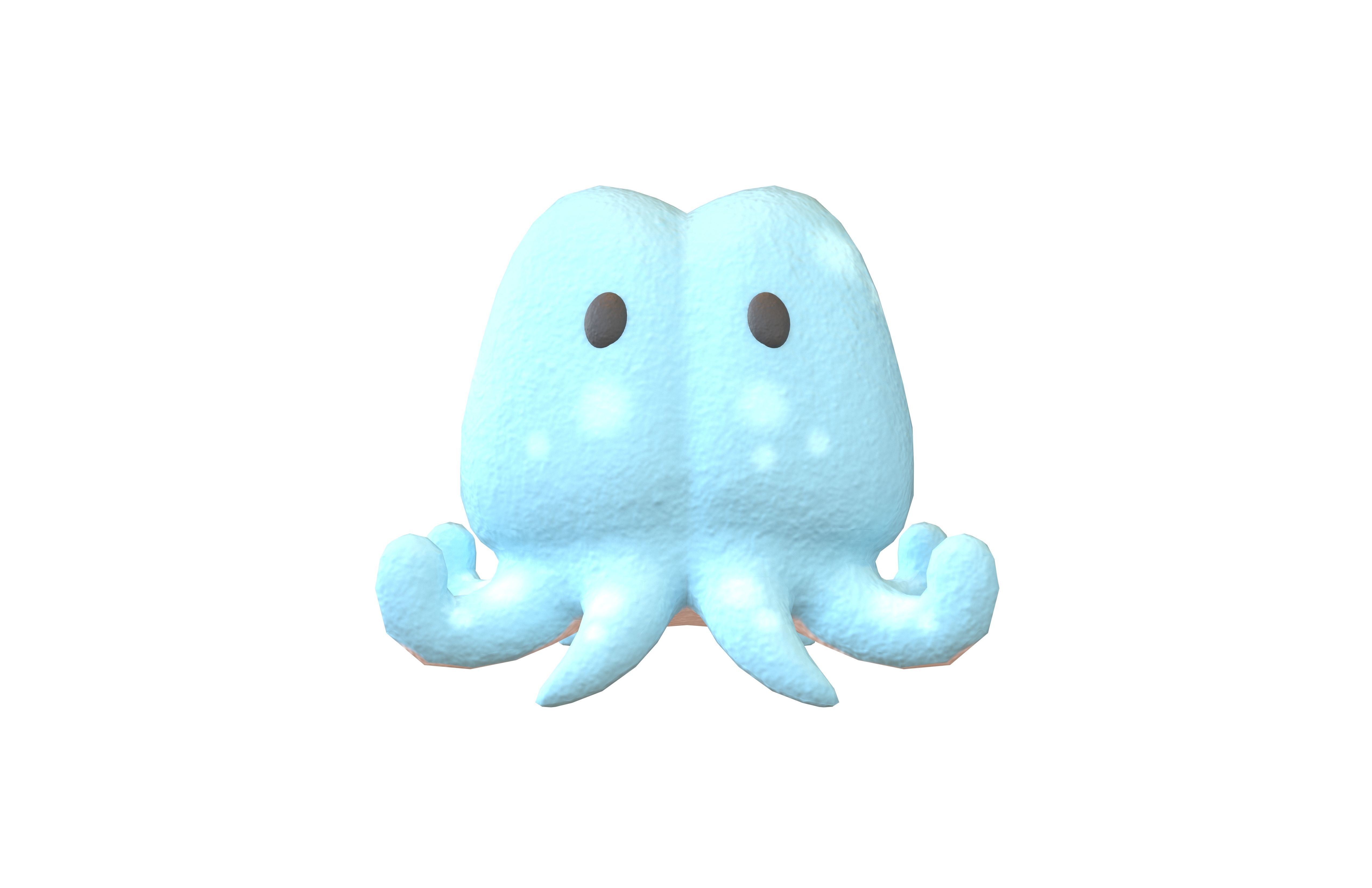 Cartoon Squid Character V1 004 Low-poly 3D model_1