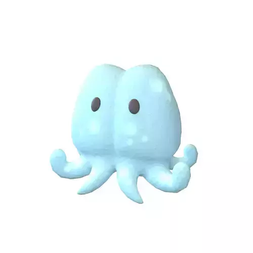 Cartoon Squid Character V1 004