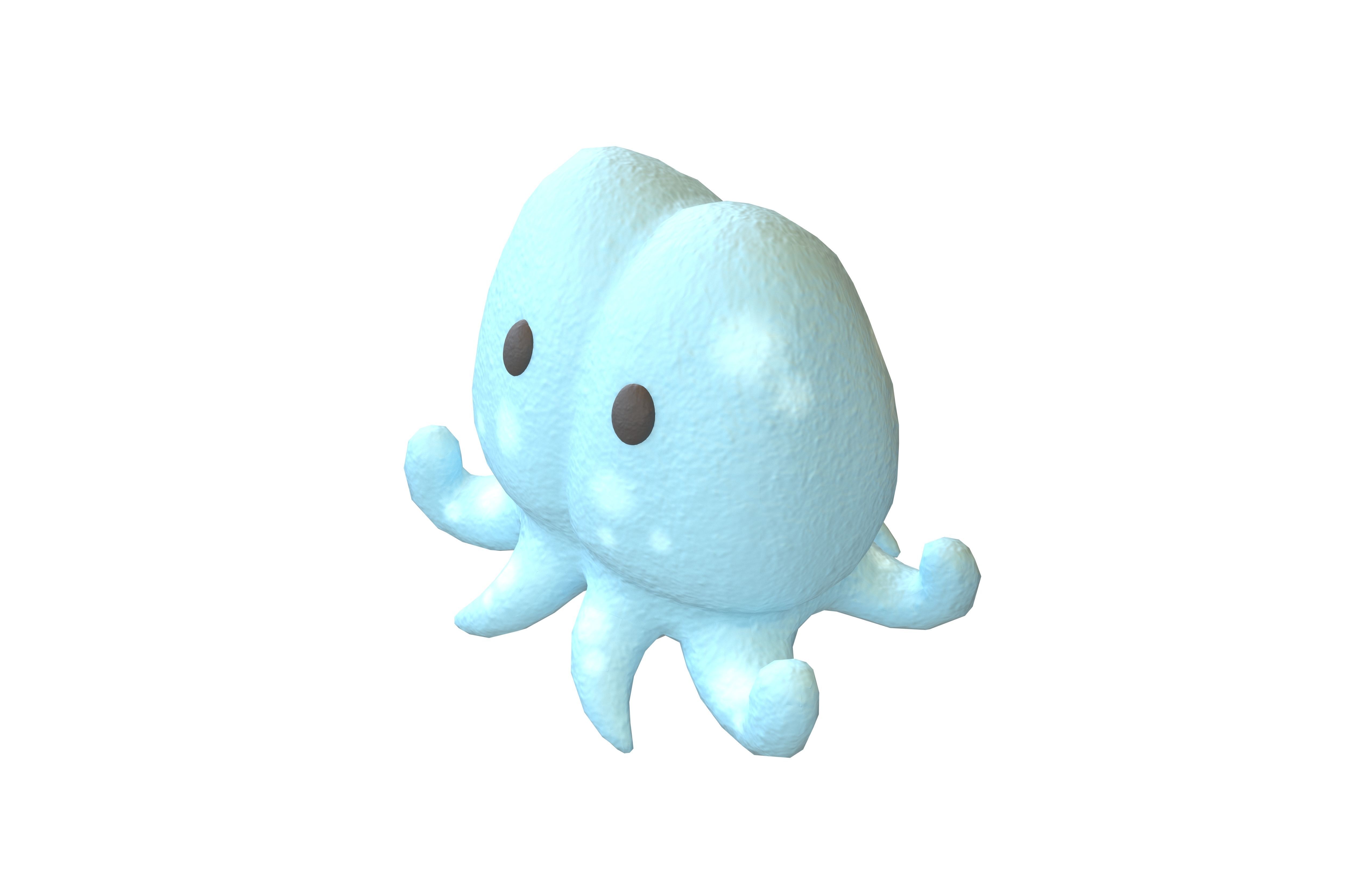 Cartoon Squid Character V1 004 Low-poly 3D model_2