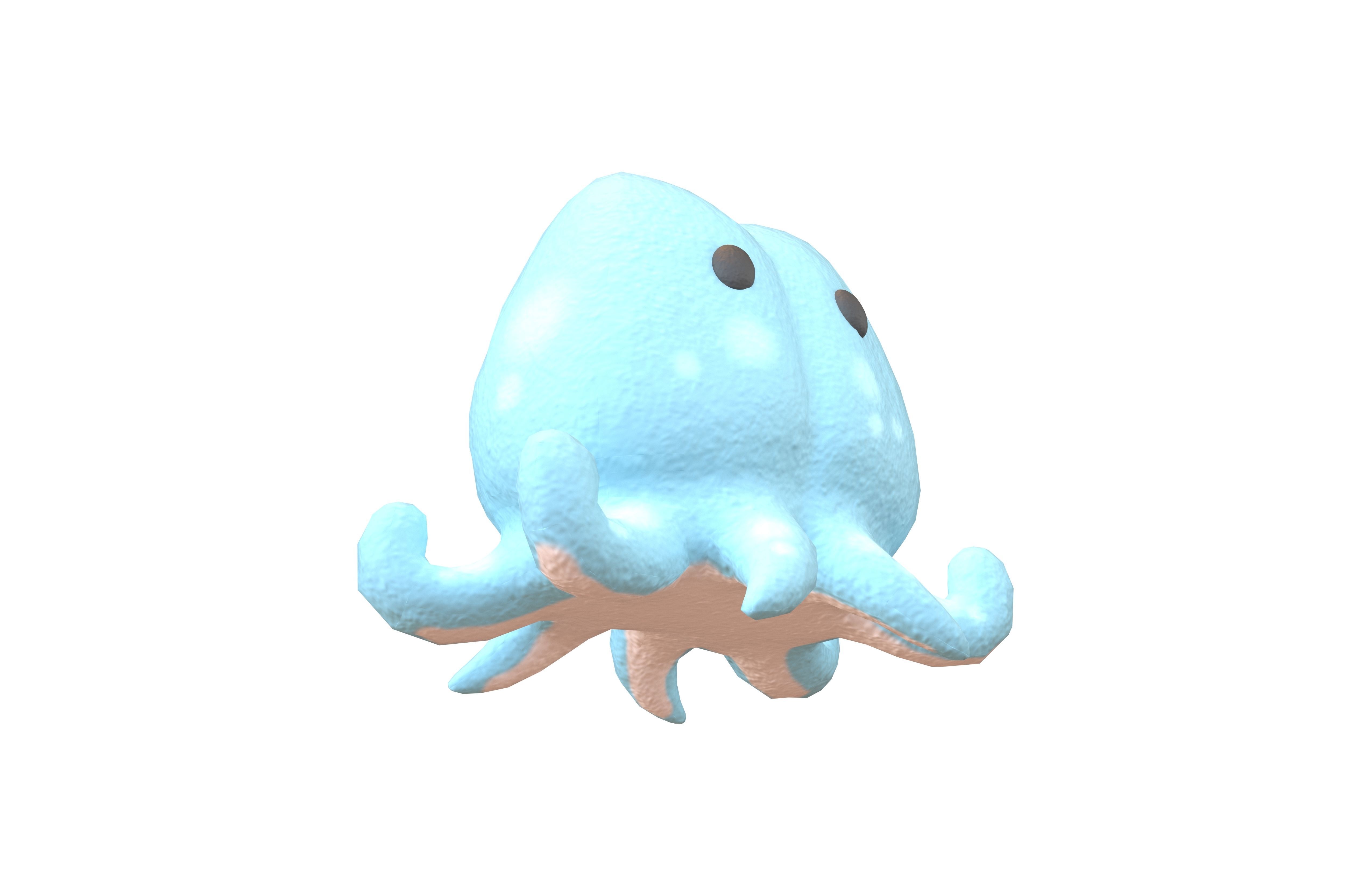 Cartoon Squid Character V1 004 Low-poly 3D model_3