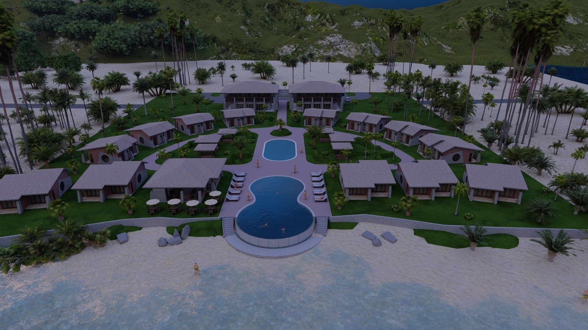 Hotel Beach 3D model_14