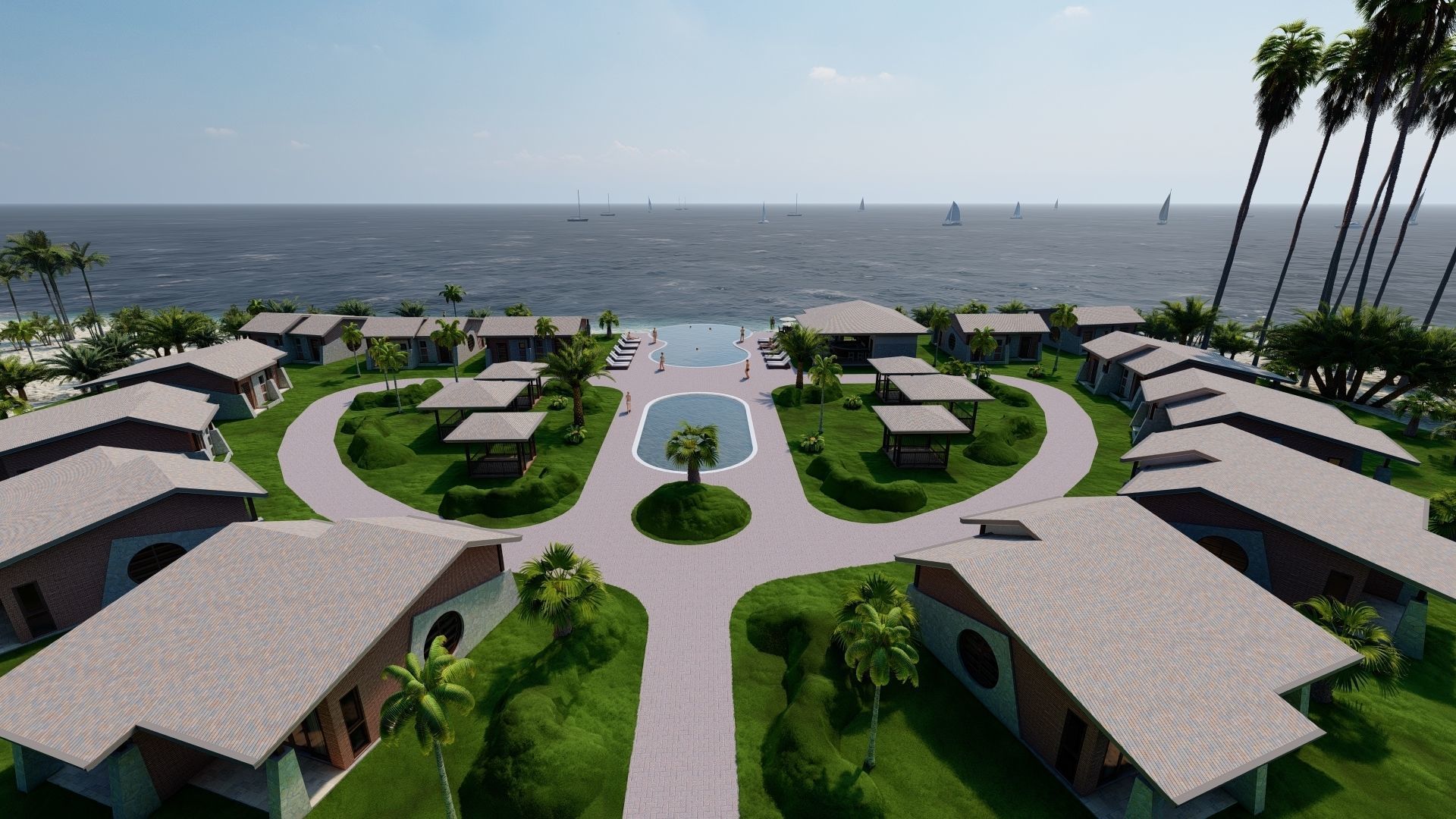 Hotel Beach 3D model_32