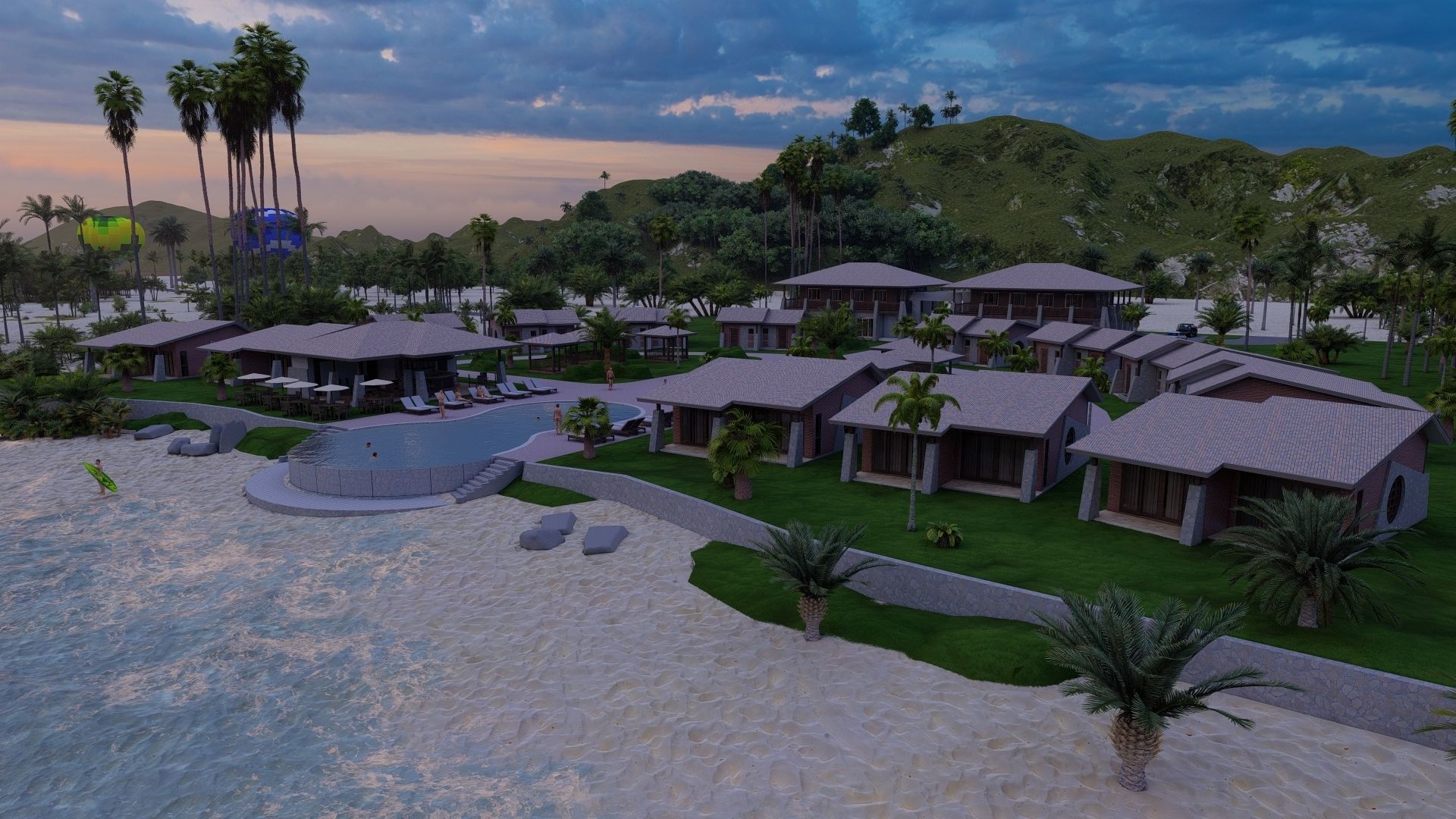 Hotel Beach 3D model_15