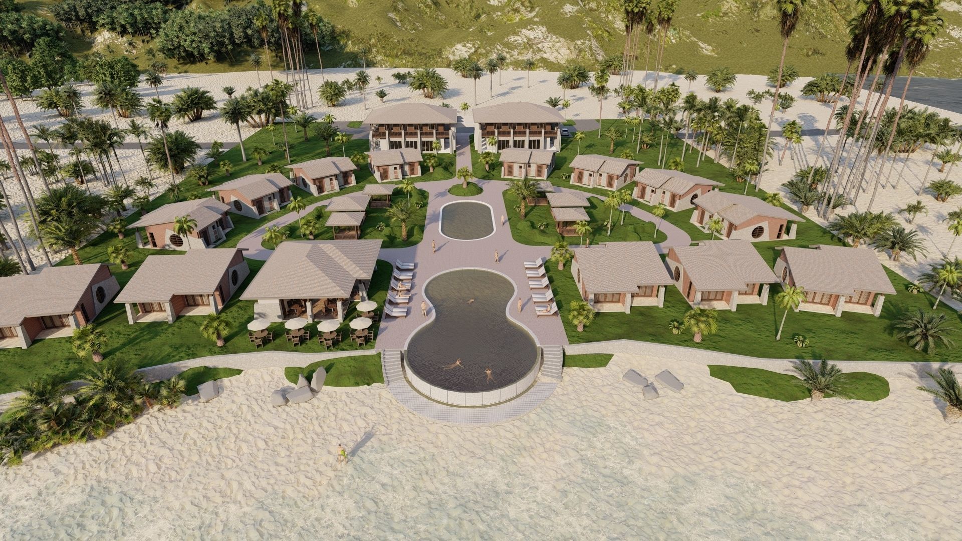 Hotel Beach 3D model_30