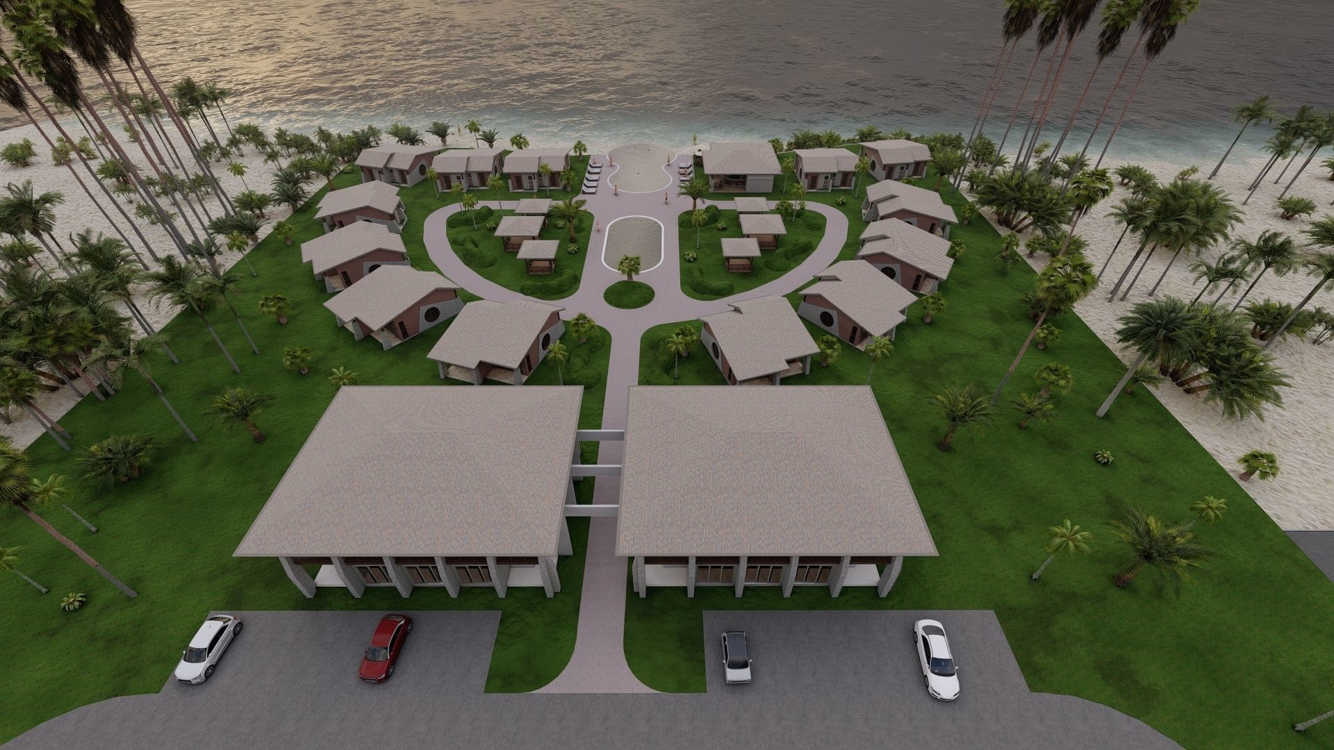 Hotel Beach 3D model_5