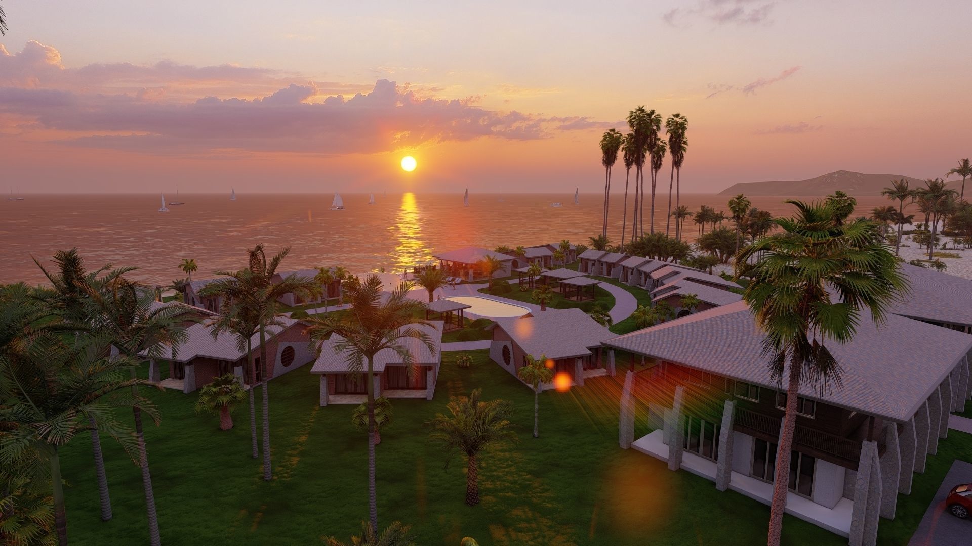 Hotel Beach 3D model_25