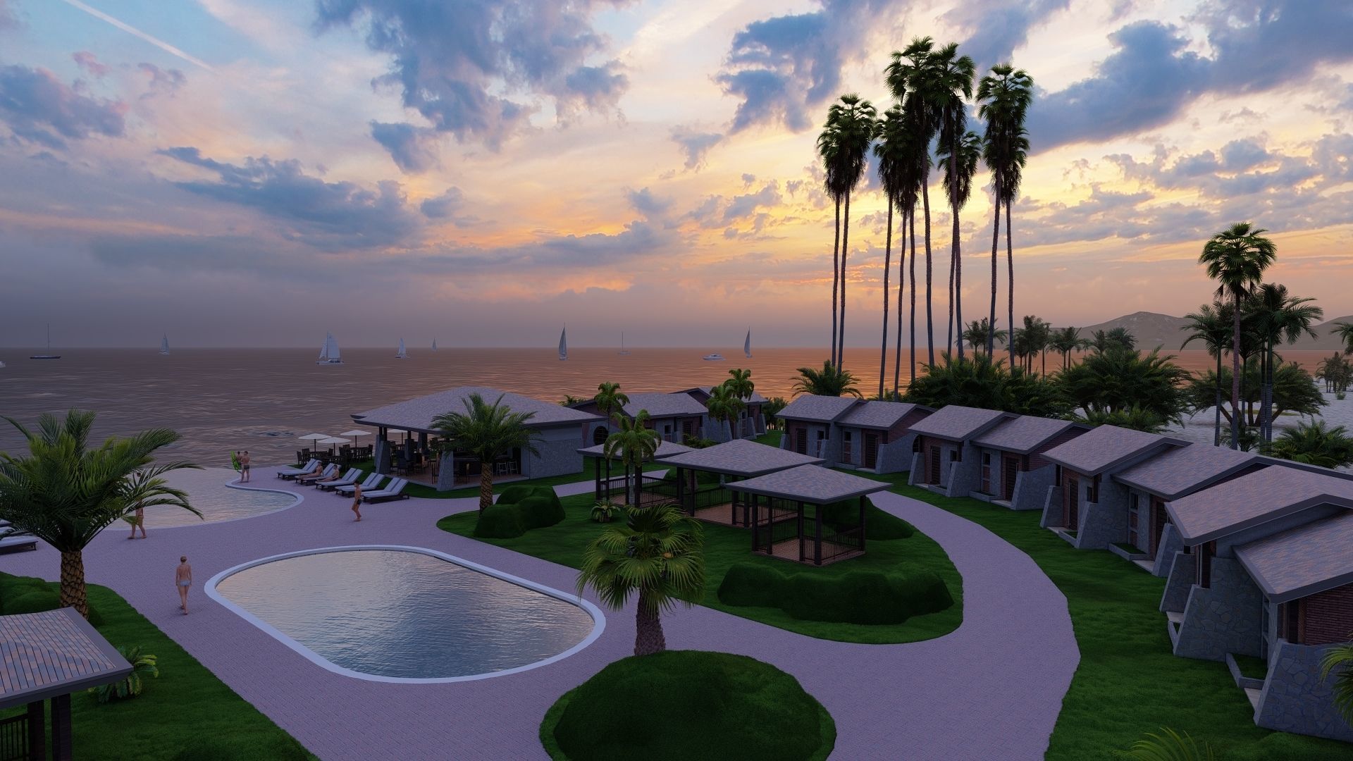 Hotel Beach 3D model_9
