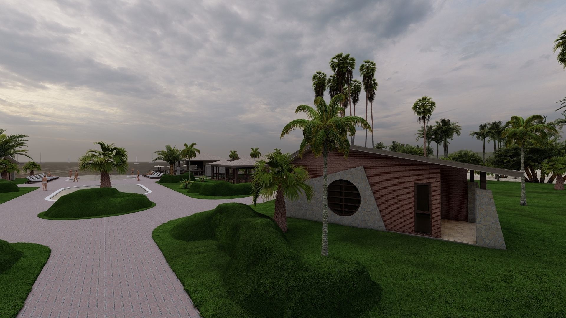Hotel Beach 3D model_12